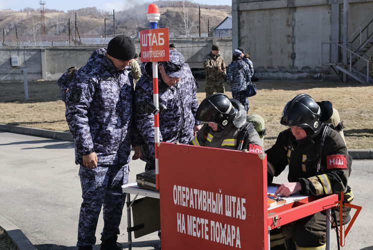 Пожарно-тактические учения с участием Росгвардии состоялись в Республике Алтай 